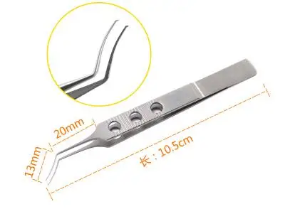 4 Офтальмологическая микроскопия минимально титановый сплав/нержавеющая сталь пинцеты для капсулорексиса 11 см дуги/Угол формы небольшой разрез пинцет - Цвет: 4