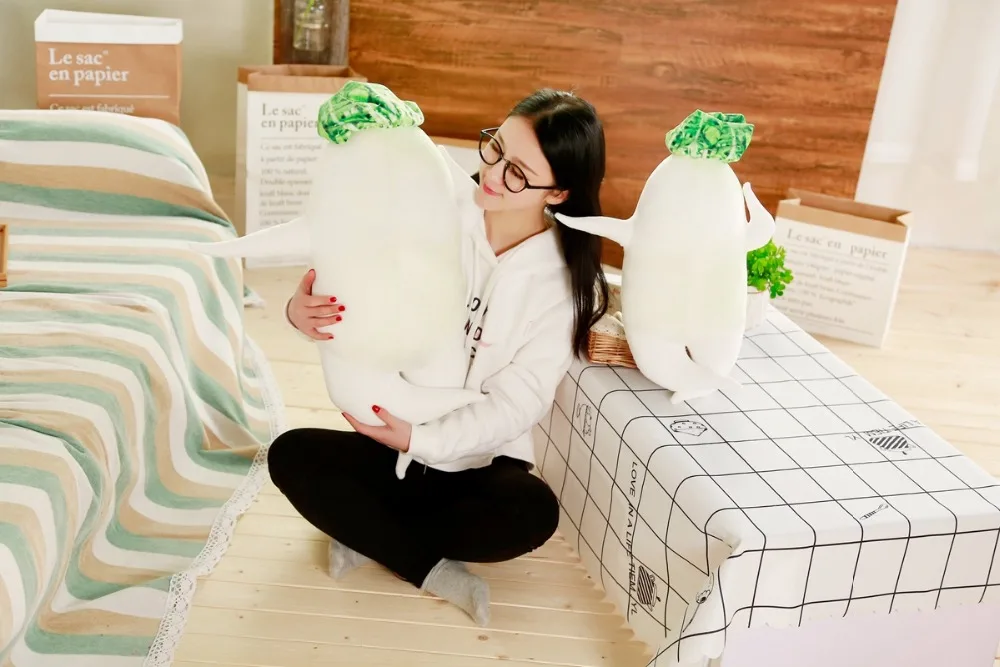 Miaoowa 1 шт. 45/60/80 см Моделирование белый редис плюшевые игрушки Kawaii завод подушки плюшевая подушка Creatiave диван-кровати Декор