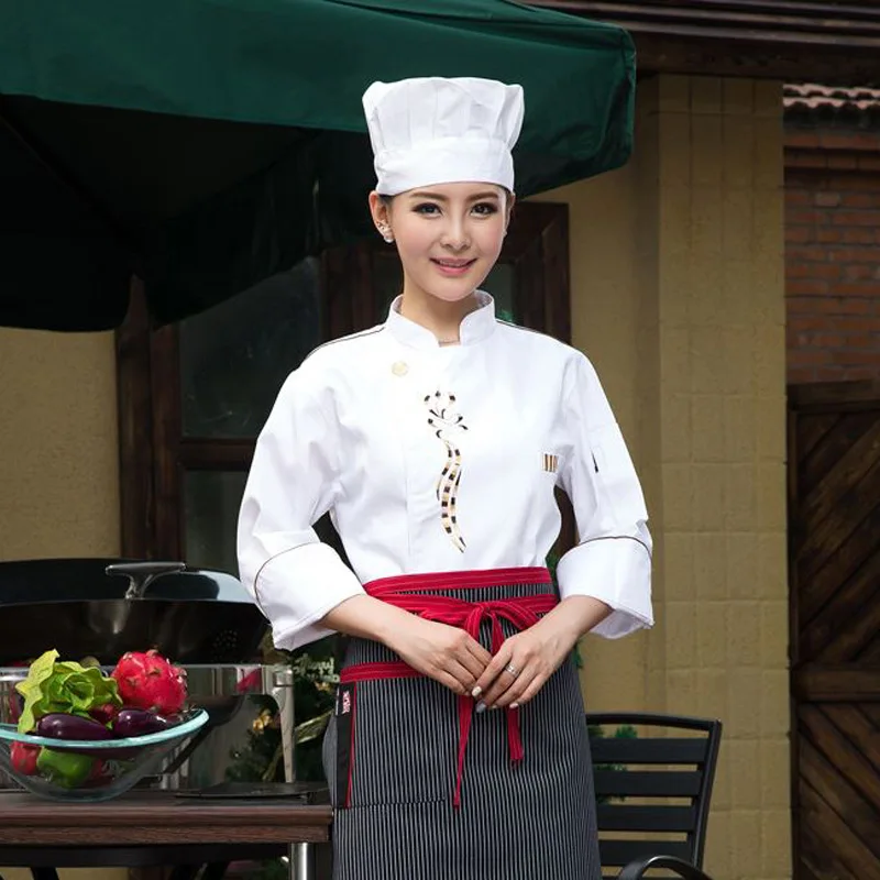 Наряд шеф-повара с длинным рукавом униформа для кухни в отеле ресторана мужская
