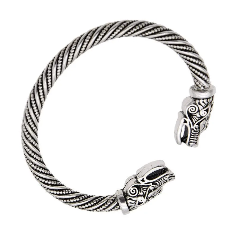 

Mibrow Teen Wolf Head Bracelets Bangles Indian Jewelry Fashion Viking Bracelet Men Wristband Cuff Bracelets For Women Bangles