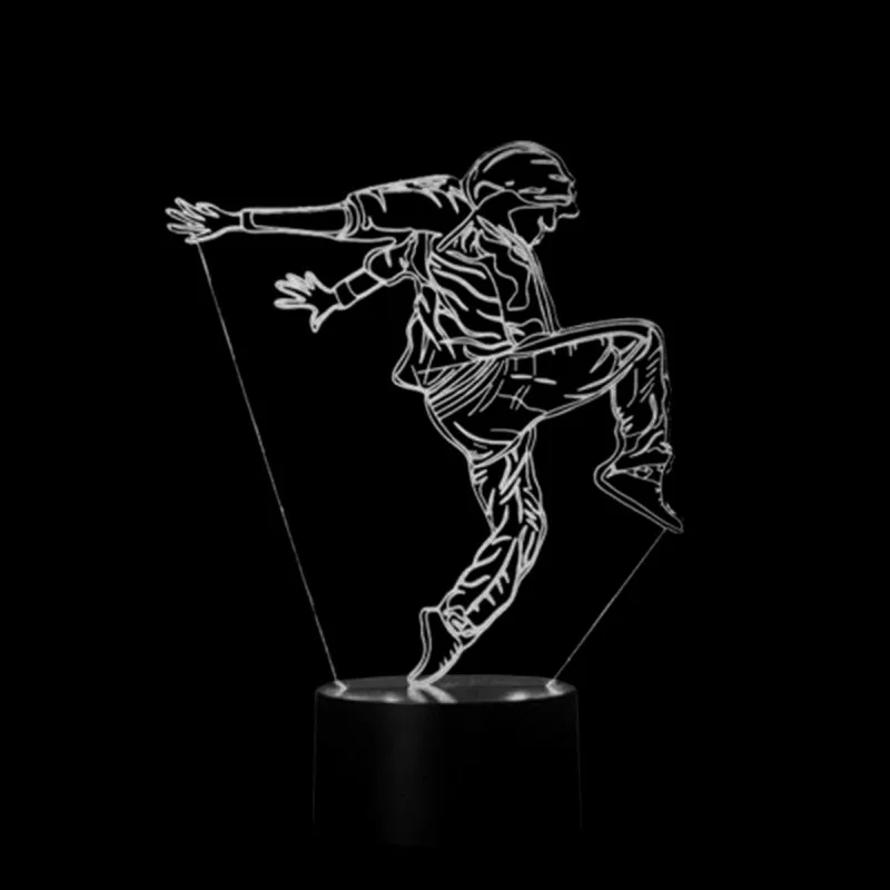 Светодиодный 3D декор Ночной светильник креативный уличный танцевальный хип-хоп
