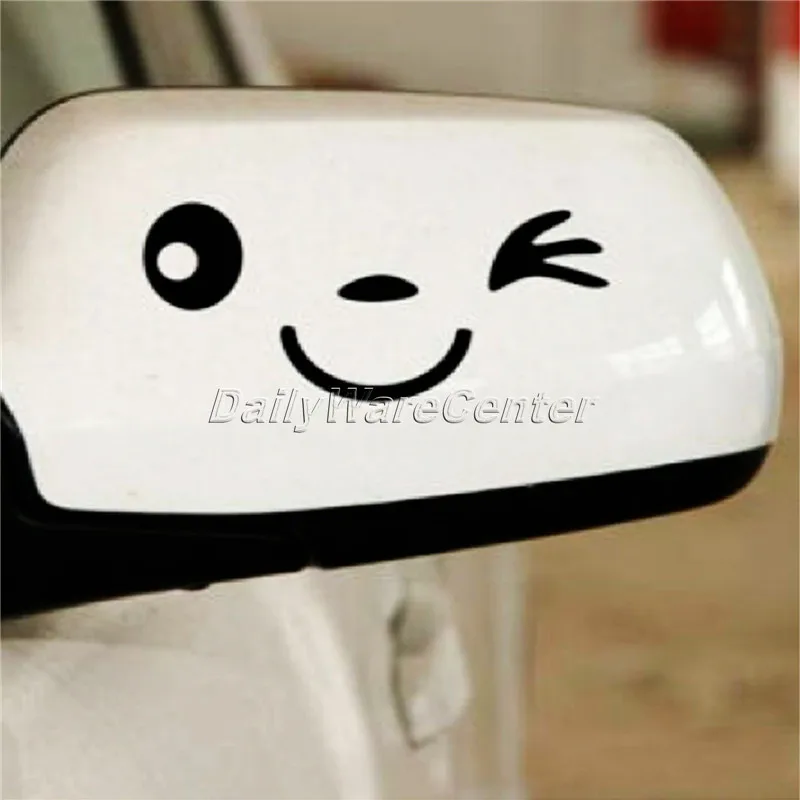 Черный Автомобильный Стайлинг милая забавная улыбка 3D боковое зеркало