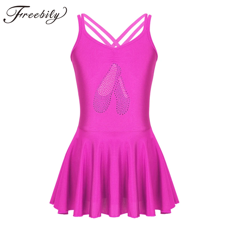 

Girls Ballet Dance Dress Girl Dance Clothing Kids Ballet Tutu Gymnastics Dresses For Girls Rhinestone Dance Leotard Costumes