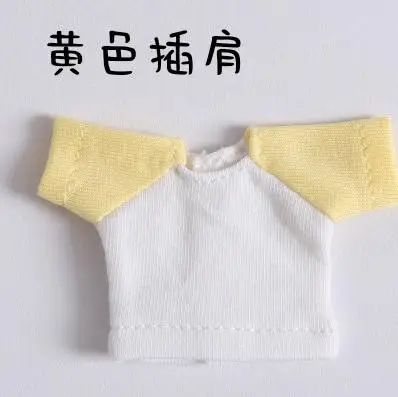 yellow shoulder 1 шт. мини одежда летние повседневные полосатые футболки для OB11, BJD 1/12, Obitsu 11 Аксессуары для кукольной одежды - Цвет: yellow shoulder