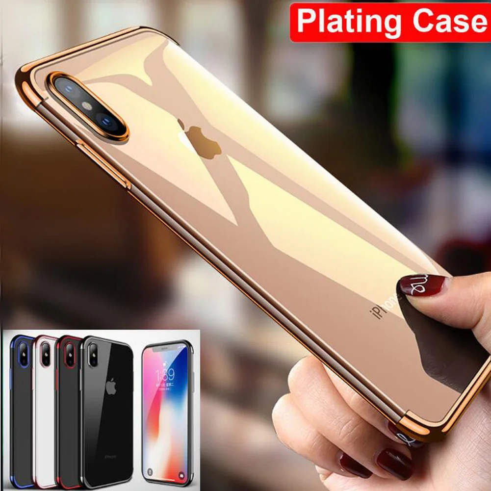 Роскошный силиконовый прозрачный чехол для iPhone XS Max Мягкий из ТПУ Рамка