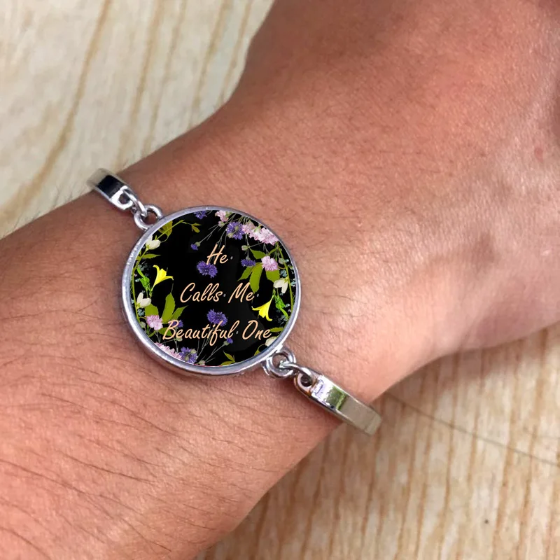 Модный браслет со стеклянным куполом на запястье для женщин Библейский стих