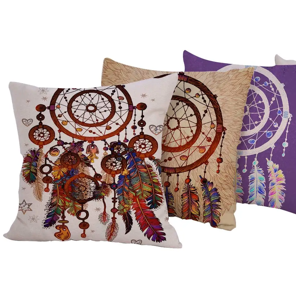 Silstar Tex Square 18 Inches Custom Design Invisible Zipper Dreamcatcher Printed Cotton Linen Case Sofa Decor Cushion Cover | Дом и сад