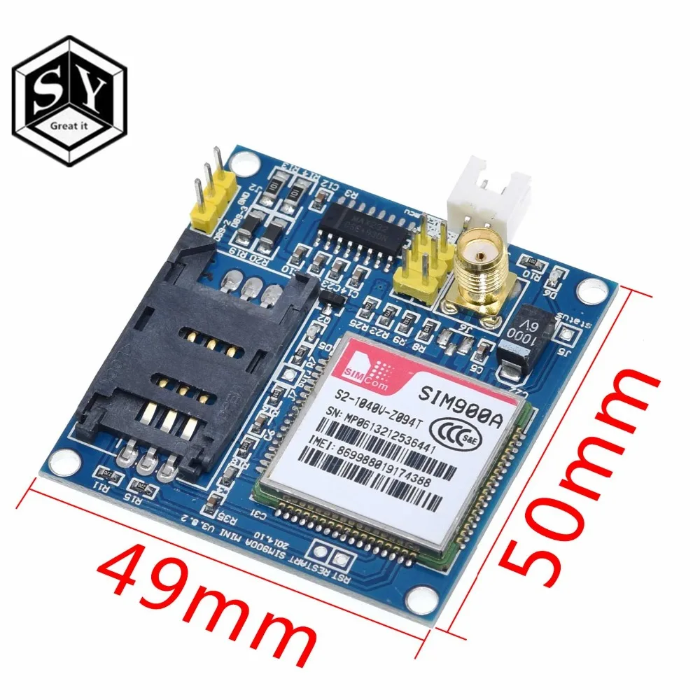 GREAT IT SIM900A SIM900 MINI V4.0 беспроводной модуль передачи данных GSM GPRS комплект с антенной C83