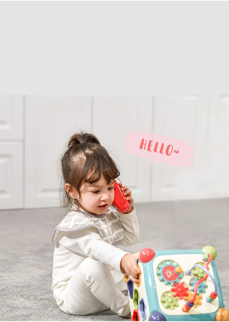 Babycare, детская коробка для занятий, многофункциональная музыкальная игрушка магический куб, часы, геометрические блоки, сортировка, развивающие игрушки