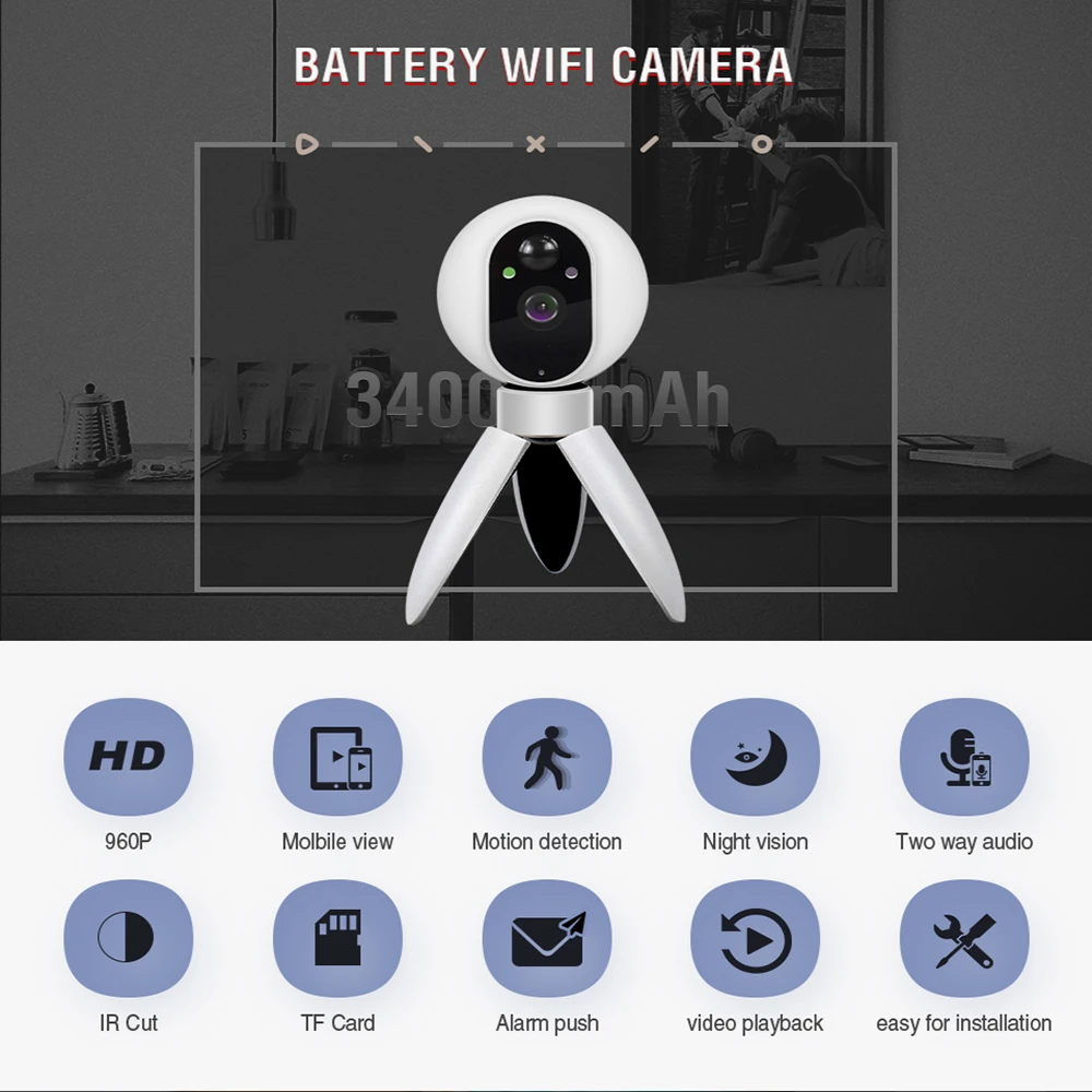 IMIEYE 1080 P Full HD CCTV mini IP Wi Fi Беспроводной безопасности без plug Батарея Камера Ночное