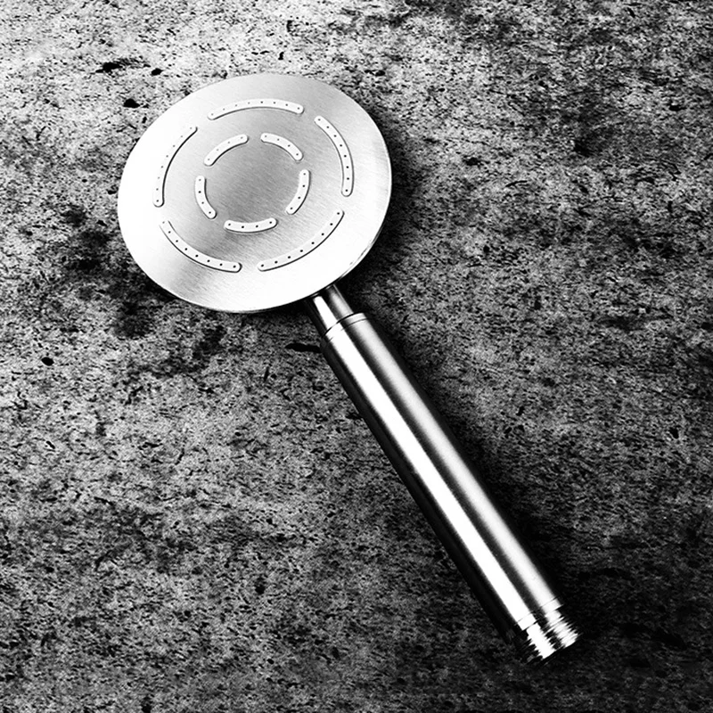 Насадка для душа из нержавеющей стали с наддувом, водосберегающая насадка для душа для ванной, силиконовое круглое кольцо, диспенсер для воды с туманом лотоса - Цвет: 304 single head