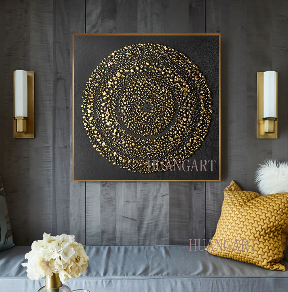 

Modern Nordic luxury style gilding Handmade abstract Oil Painting On Canvas Wall art For Living Room hotel Home Decor unframed