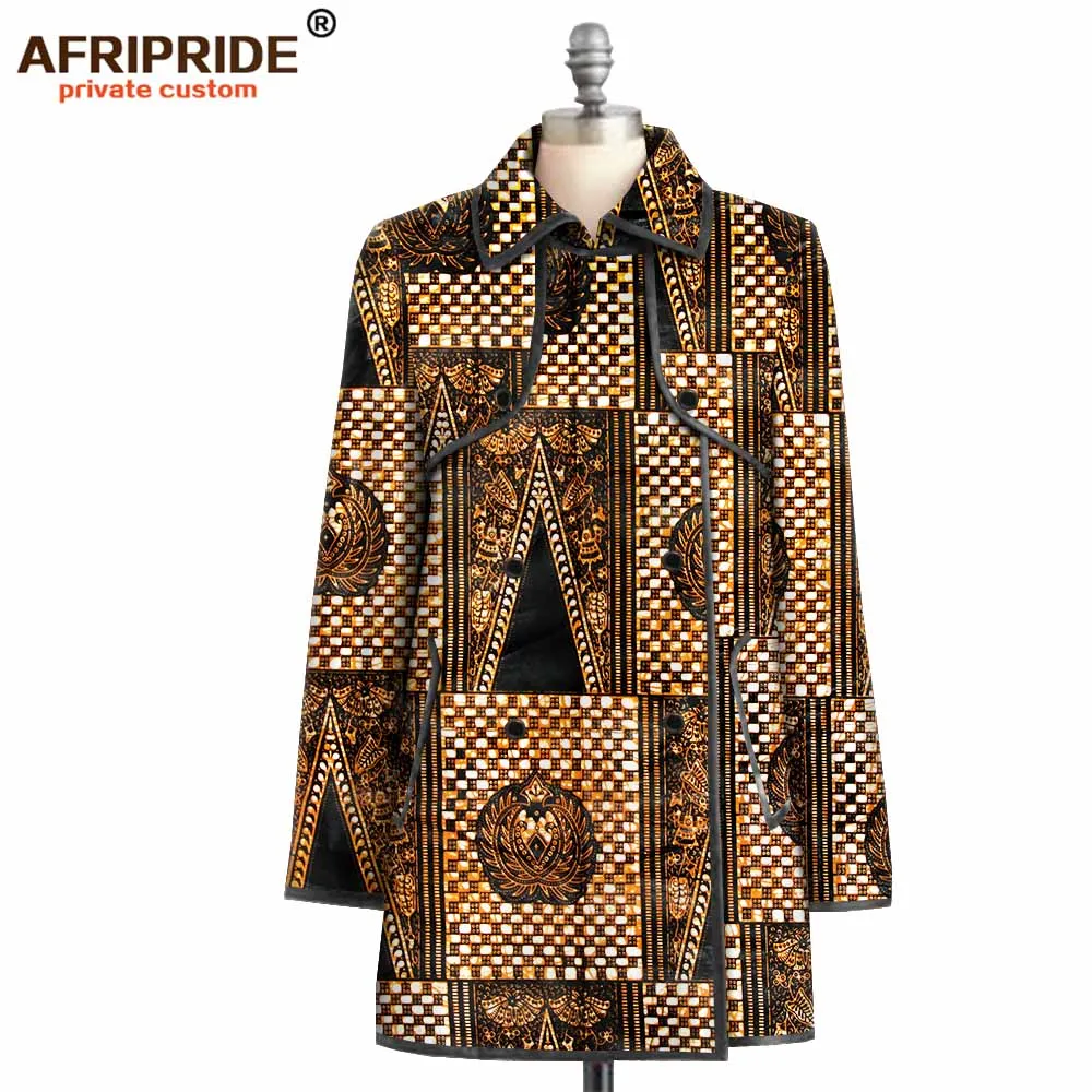 Fall african fashion coat for women AFRIPRIDE Full sleeves double breasted coat with two pockets women coat  A1924003