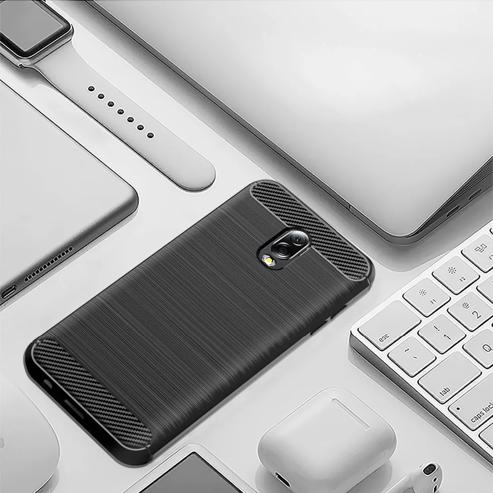Carbon Fiber Texture Back Case For samsung galaxy J7 DUO MAX Pro 2017 Silicone cover 2018 Perx plus top star |