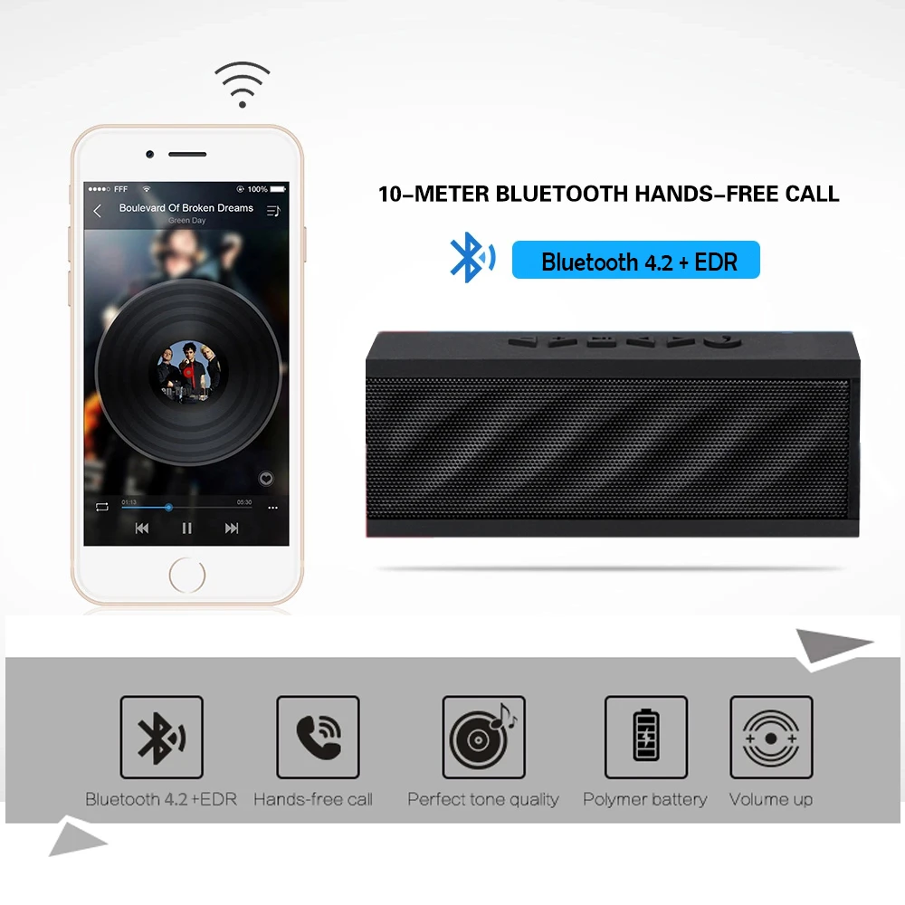 Портативная Bluetooth мини колонка с микрофоном музыкальная шкатулка