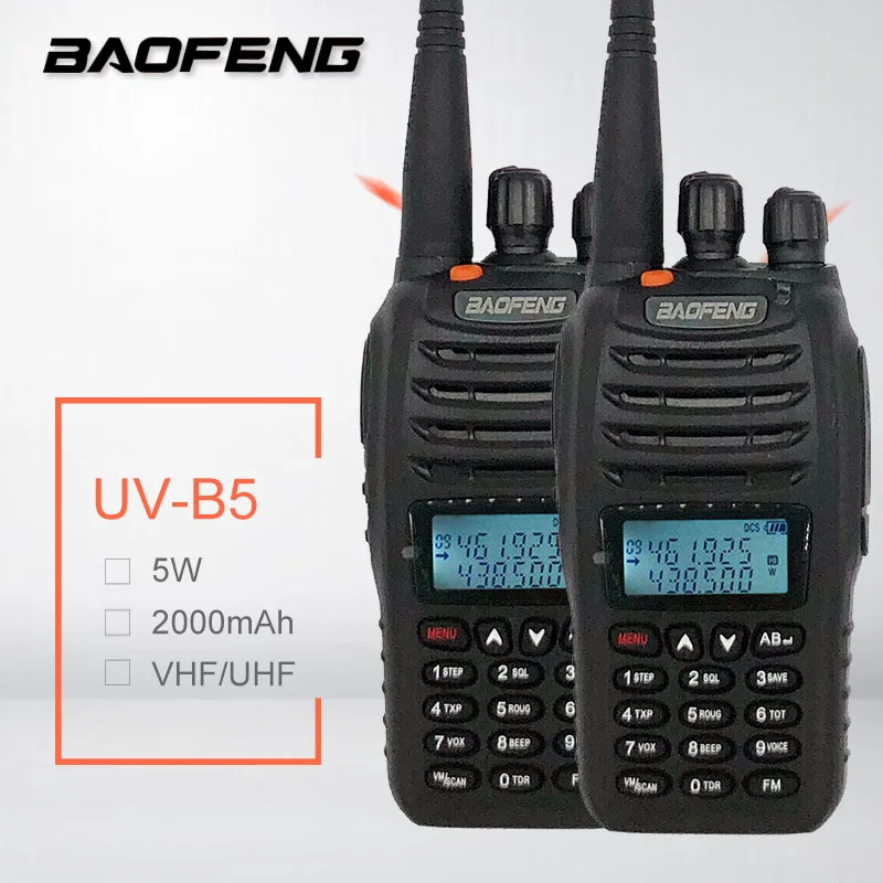 2PCS BAOFENG UV-B5 Mini Walkie Talkie Dual Band UHF VHF Handheld CB Radio Station Mobile Transceiver Radio Comunicador VOX