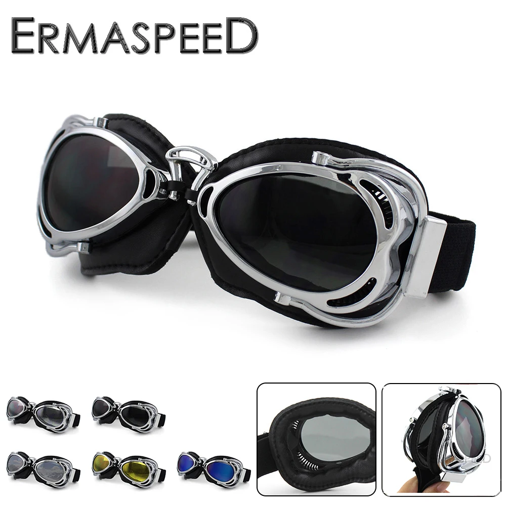 

Винтажные мотоциклетные очки в стиле ретро, шлем для Гидроциклов, в стиле стимпанк, очки-авиаторы для мотокросса, спорта, велоспорта