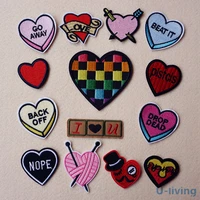 1pcs mix hearts patch for clothing iron on embroidered sew applique cute patch fabric badge garment diy apparel accessories 122