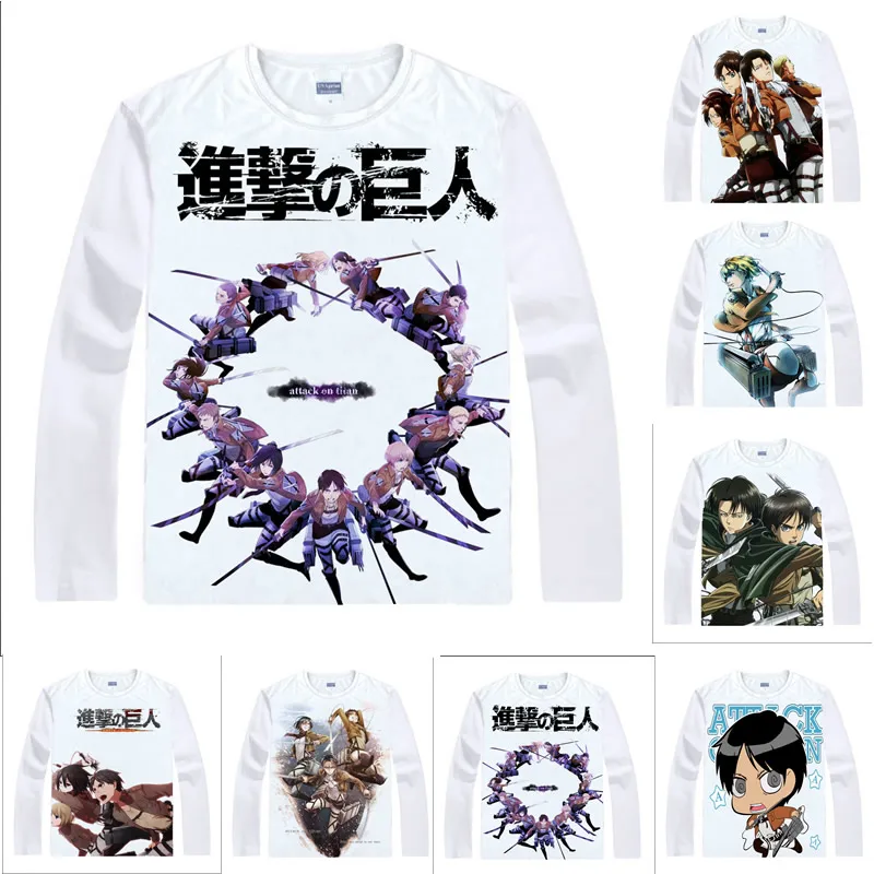 Футболка Coolprint с аниме атака на Титанов футболки разных стилей длинным рукавом