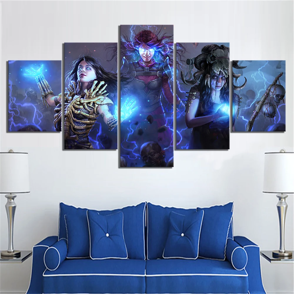 Wall Art украшение дома модульный плакат 5 шт. путь по ссылке игра фантазия Холст