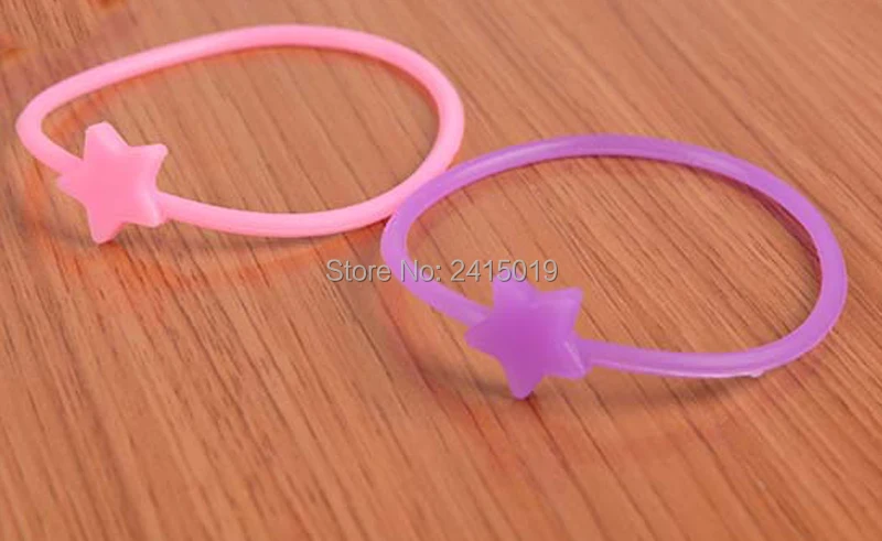 Флуоресцентный Силиконовый браслет с подвеской в виде звезды для девочек 100