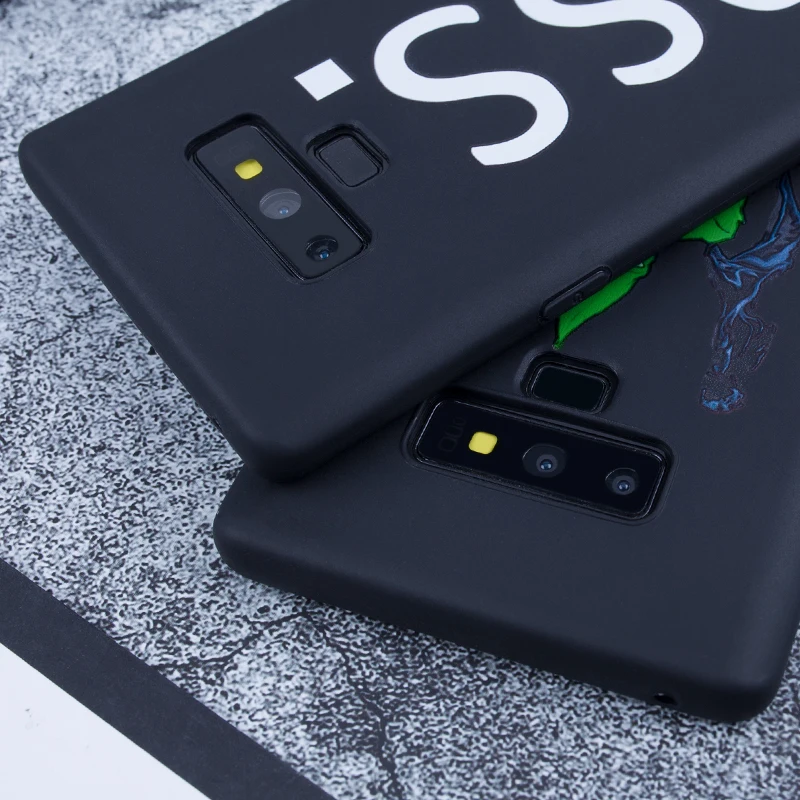 TPU Pattern Silicone Case For Samsung Galaxy Note 9 S7 Edge S8 S9 Plus A7 A5 J5 J7 2017 A8 A6 2018 Black Matte Phone Covers |