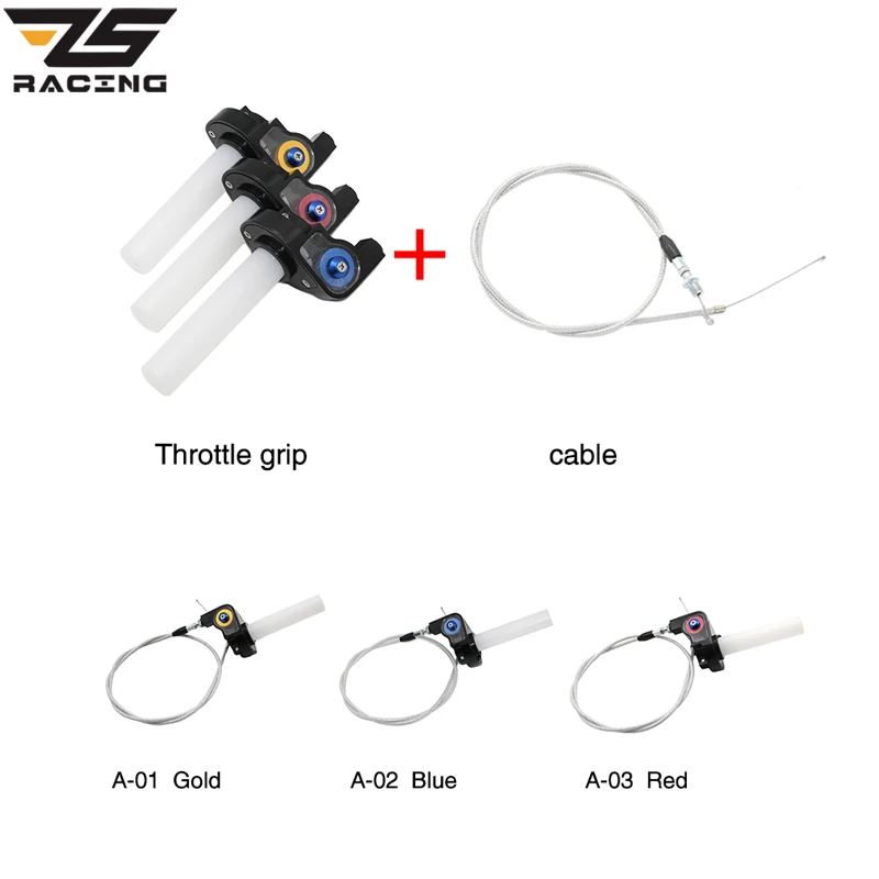 

ZS Racing 22mm Motorcycle Parts Visual Throttle Grips Settle & Throttle Cable For Motorcycle Pit Dirt Bike Motocross ATV