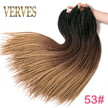 Кофейный коричневый/24# VERVES вязание крючком косички 24 дюймов коробка косичка оптом косичка 22 корня/упаковка Омбре синтетические косички наращивание волос Термостойкое волокно - Цвет: Кофейный коричневый/24#