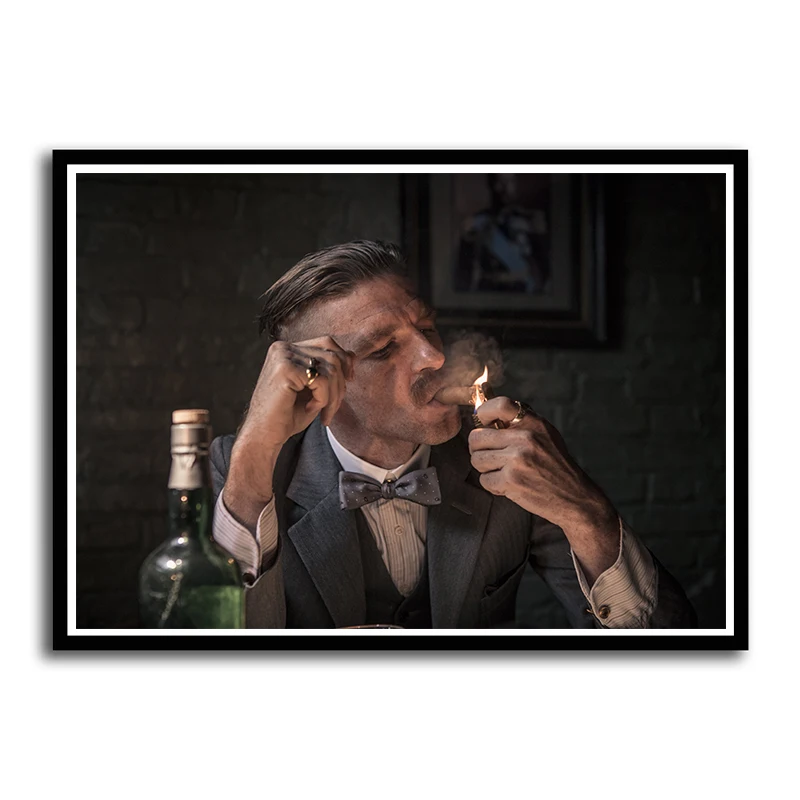 Movie TV Peaky Blinders White Coated Paper Posters Wall Decor Painting for Living Room Home Decoration Frameless - Цвет: Лиловый