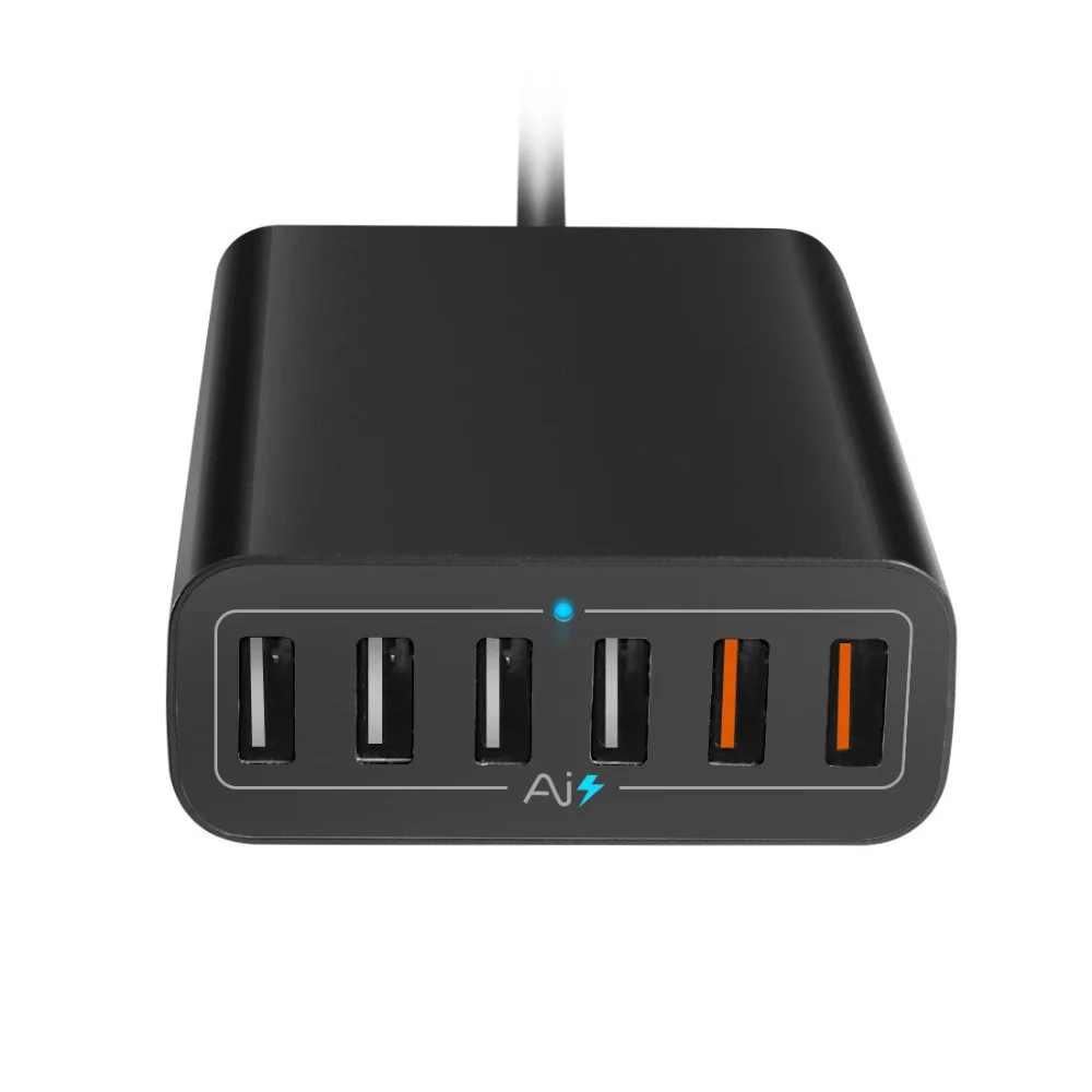 Настольная зарядная станция QC 2 0 с 6 портами USB 60 Вт быстрое зарядное устройство