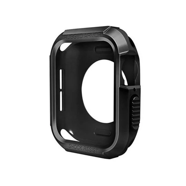 Black Резиновый чехол из ТПУ для Apple Watch 4, 3, 2, 1, 40 мм, 44 мм, прочный защитный чехол из ТПУ для IWatch - Цвет: Black