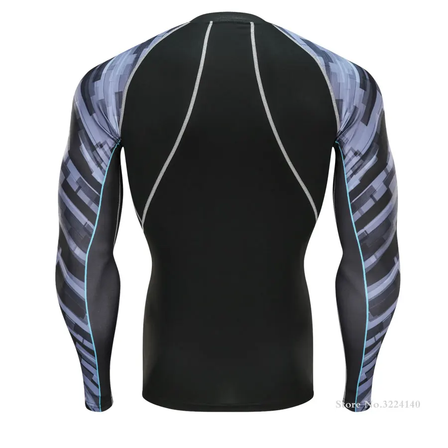 Мужская футболка для фитнеса с длинным рукавом Rashguard мужские облегающие