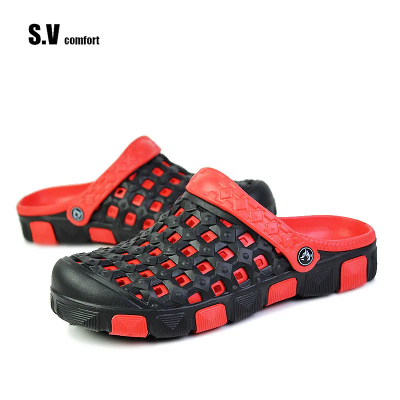 2017 Летняя Мода Мужчины Мулы Сабо Тапочки Дышащий Досуг Стиль Нескользящей