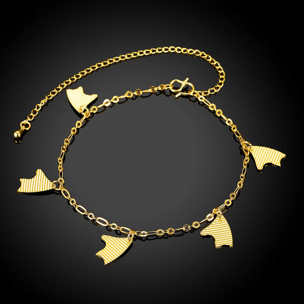 Diylocket Крошечные Симпатичные Рыба Ножной Браслет Золотой посеребренные Ноги