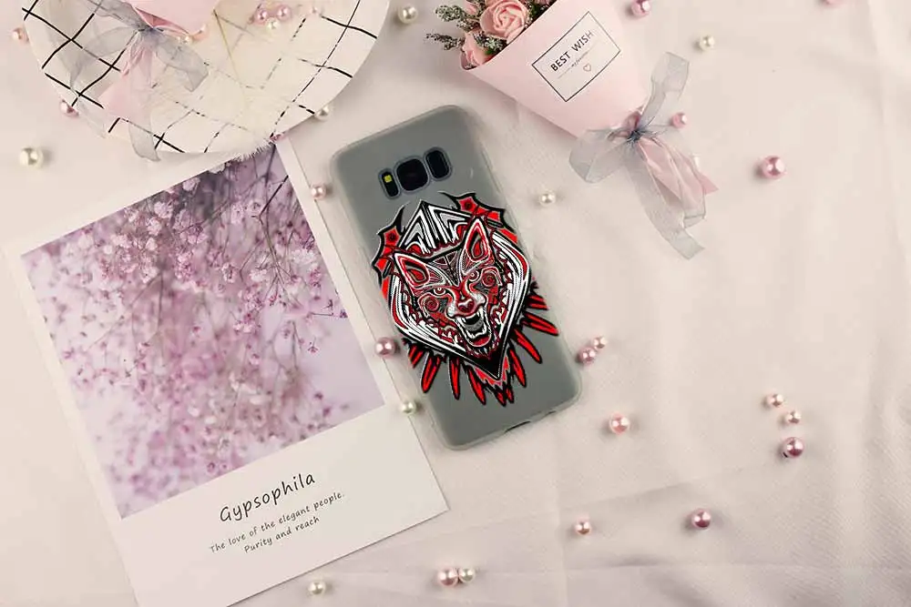 Мягкий чехол Fierce Snow Wolf для Samsung Galaxy S7 Edge S8 S9 S10 S11 S20 S21 Plus Lite E Ultra|Бамперы| |