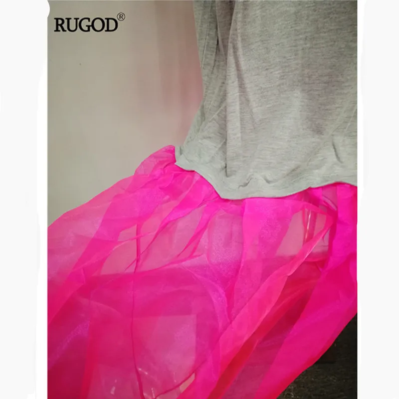 

RUGOD Summer dress 2019 Splice Women dress new fashion O-neck Korean version summer clothes for women