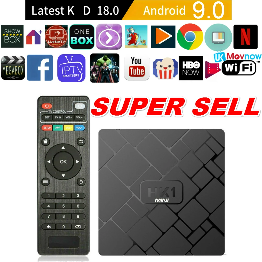 ТВ приставка HK1 Мини Android 9 0 Смарт Rockchip RK3229 четырехъядерный WIFI 2 4G 3D 2GB16GB H.265 4K HD