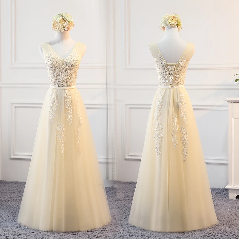 Женское платье невесты на шнуровке MSY03 # длинное короткое цвета шампанского для