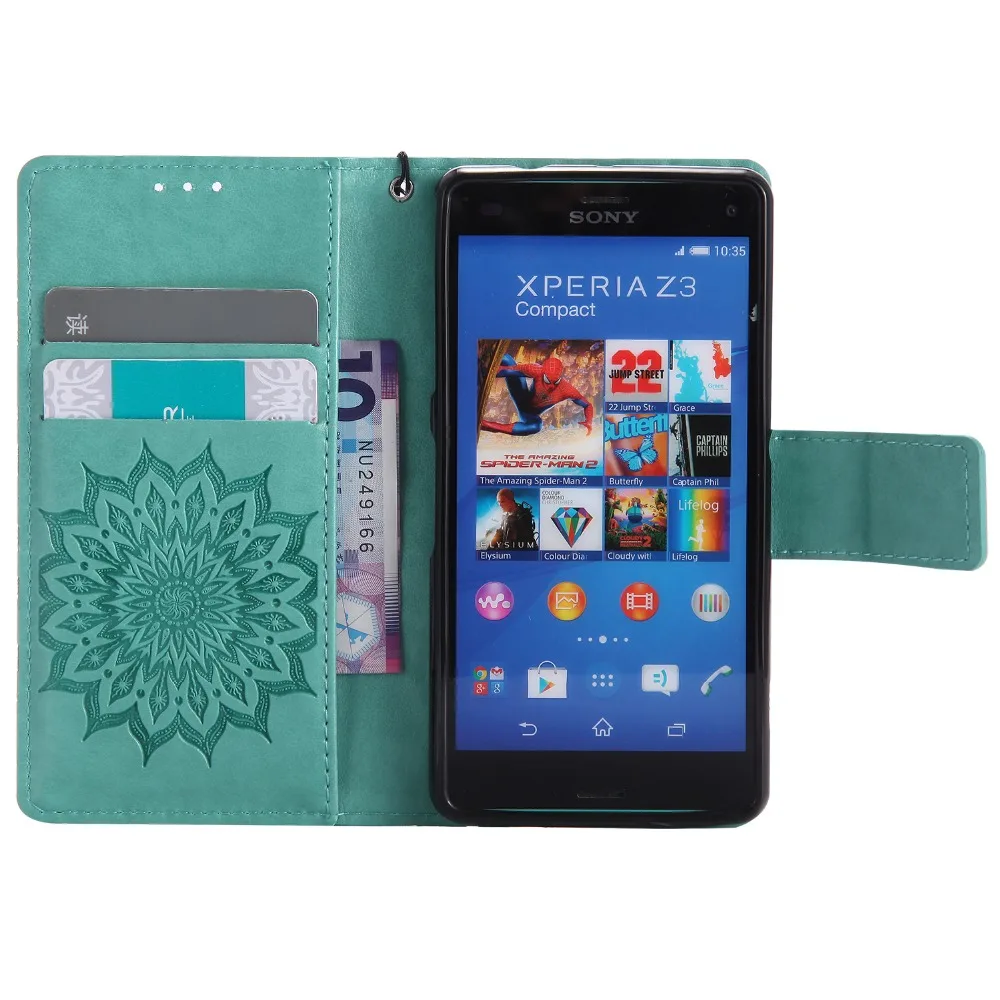 Для coque Sony Xperia Z3 Mini чехол для Fundas Compact Case D5803 M55W чехлы телефонов дерево кот флип кожа