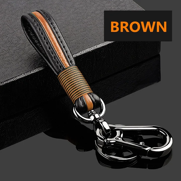 Keychain-brown Чехол для ключей автомобиля из натуральной кожи для Jeep Grand Cherokee и Renegade Chrysler 300C Fiat Freemont автомобильные аксессуары брелок - Название цвета: Keychain-brown