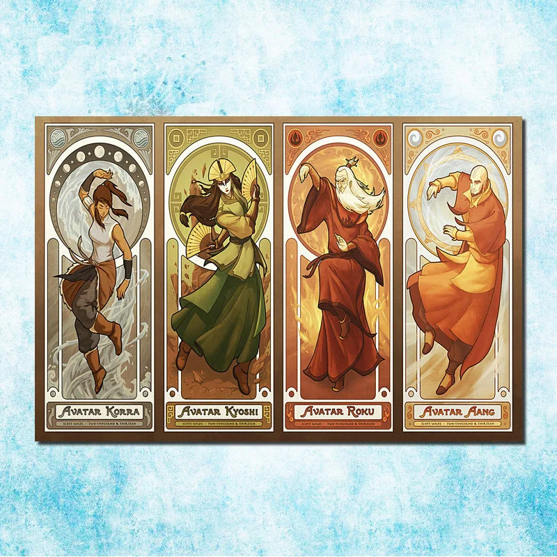 Аватар Легенда о Korra Горячая Аниме комиксов Искусство Шелковый Холст печати плакатов 13x20 24x36 inch украшения дома стены(More)-5 - Цвет: click