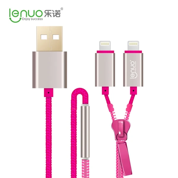 Новое поступление! Lenuo молния дизайн 2 в 1 кабель для зарядки iPhone 5C 5S 6 плюс iPad 4 мини