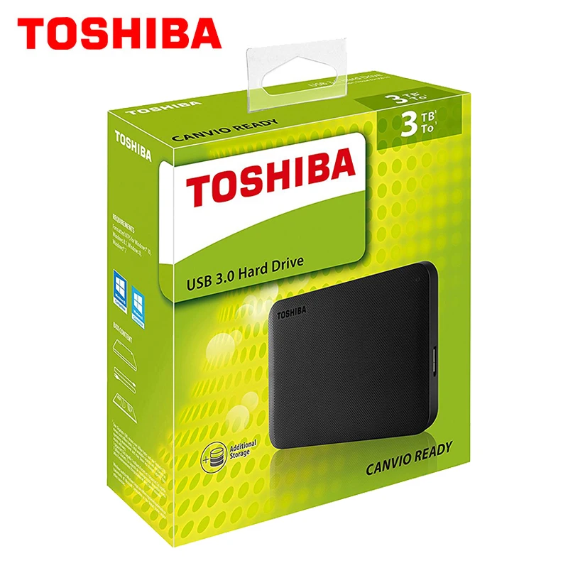 TOSHIBA 3 ТБ внешний жесткий диск CANVIO BASICS 3000GB Портативный HDD 3000G HD USB 3,0 2," SATA3 Черный ABS чехол