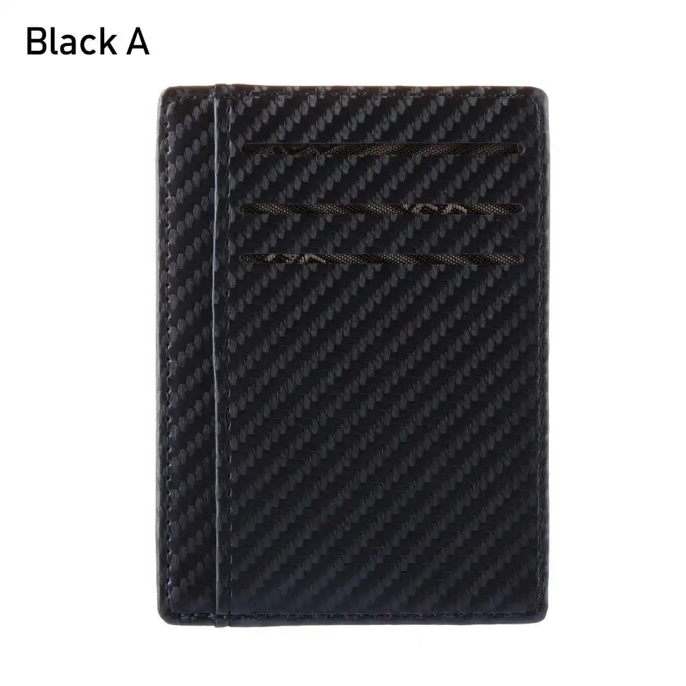 A-Black Мужской RFID блокирующий кредитный держатель для карт из искусственной кожи тонкий кредитный держатель для карт RFID анти-главный карбоновый держатель для карт - Цвет: A-Black