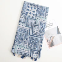 new bohemian geometric box tiling tassel scarf spring and summer thin travel sunscreen shawl decorative scarf