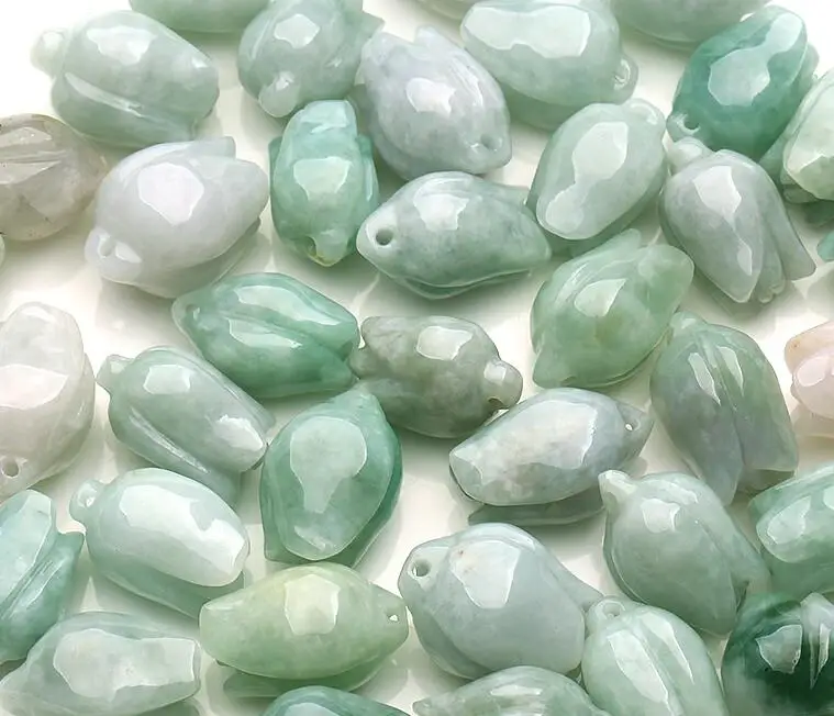 Wholesale Chinese Natural Green Jade Jadeite Flower Loose Bead free shipping | Украшения и аксессуары
