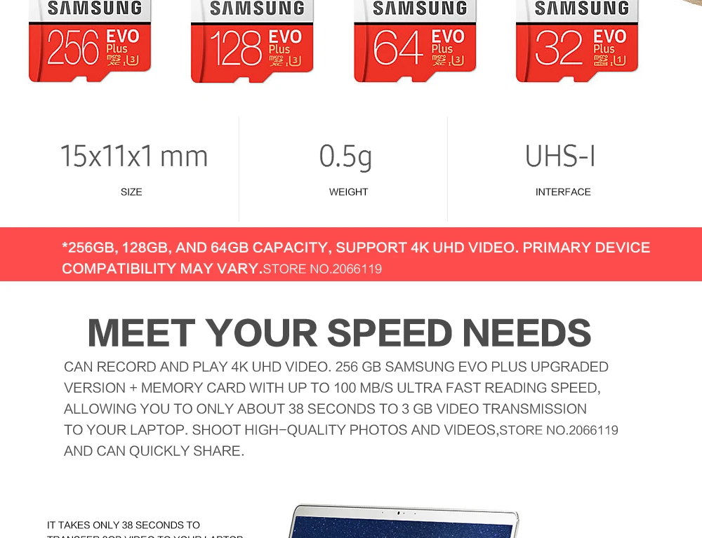 Карта Microsd SAMSUNG(256g 128 Гб 64 ГБ 32 ГБ оперативной памяти, 16 Гб встроенной памяти, 8 Гб 100 МБ/с. Класс 10 U3 UX SDXC класс EVO+ Micro SD карта памяти TF Flas