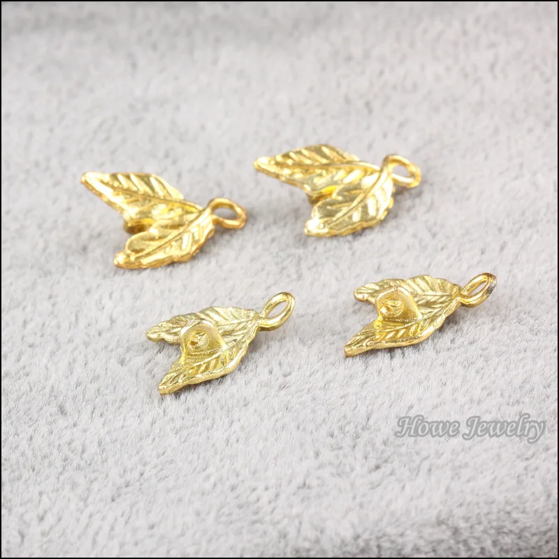 Оптом 65 шт. позолоченный кулон в форме листика дерева сплав цинка сделай сам