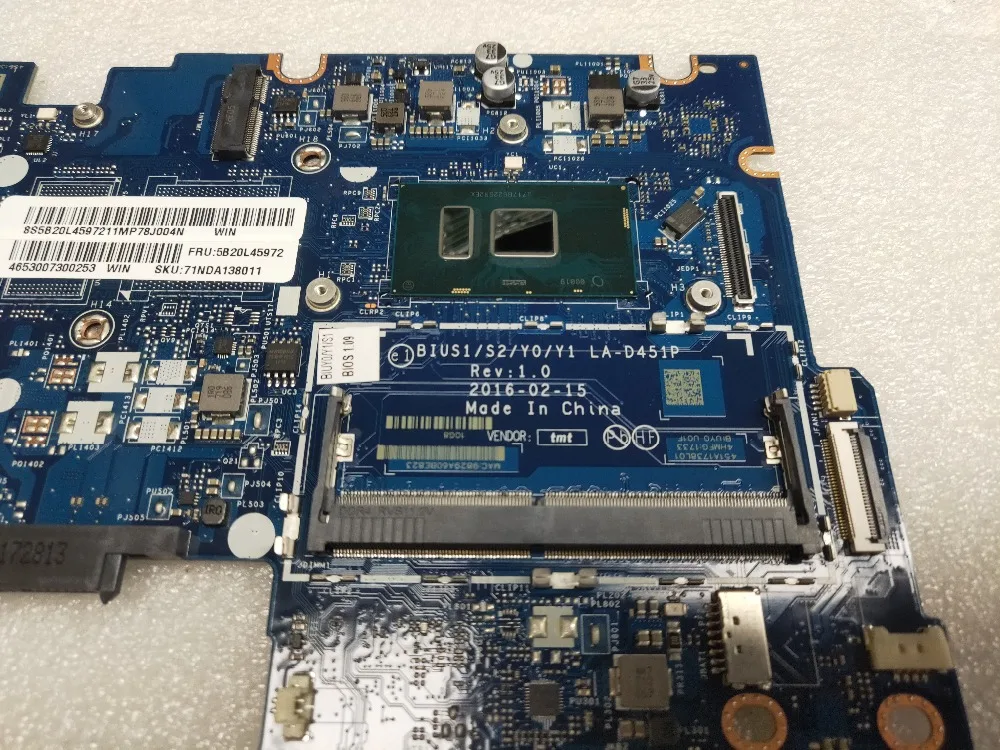 Материнская плата для BIUS1/S2/Y0/Y1 LA-D451P Flex4-1470 Yoga510-14ISK материнская портативного