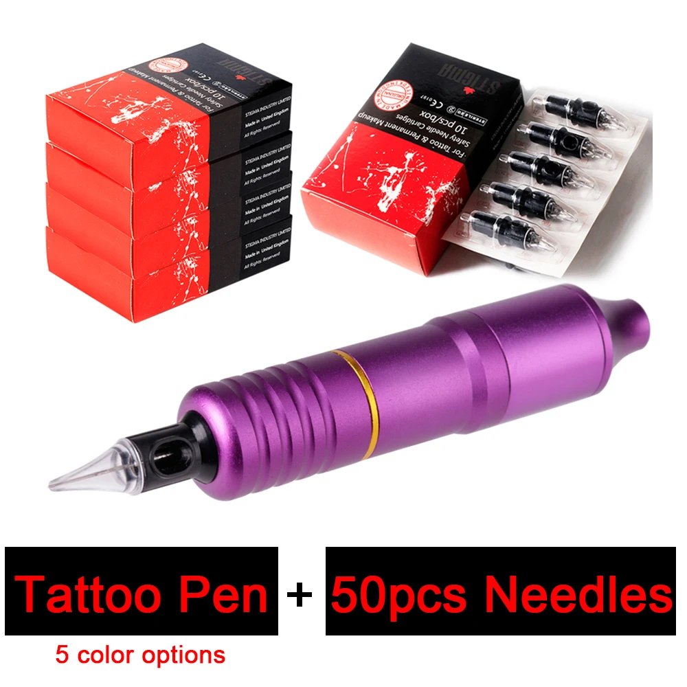 2 Татуировочная машина maquina de Tattoo с 50 шт. иглами сплав мотор роторный бровей Перманентный макияж машина профессиональная татуировка комплект - Цвет: 2